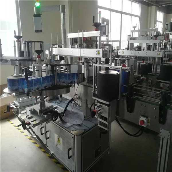 Машина для наклейки самоклеючої наклейки Наклеює 3 етикетки на одну пляшку